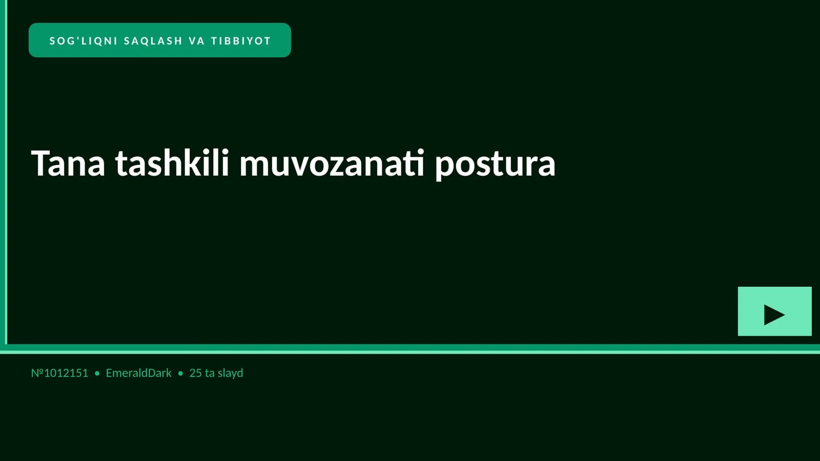 Tana tashkili muvozanati postura