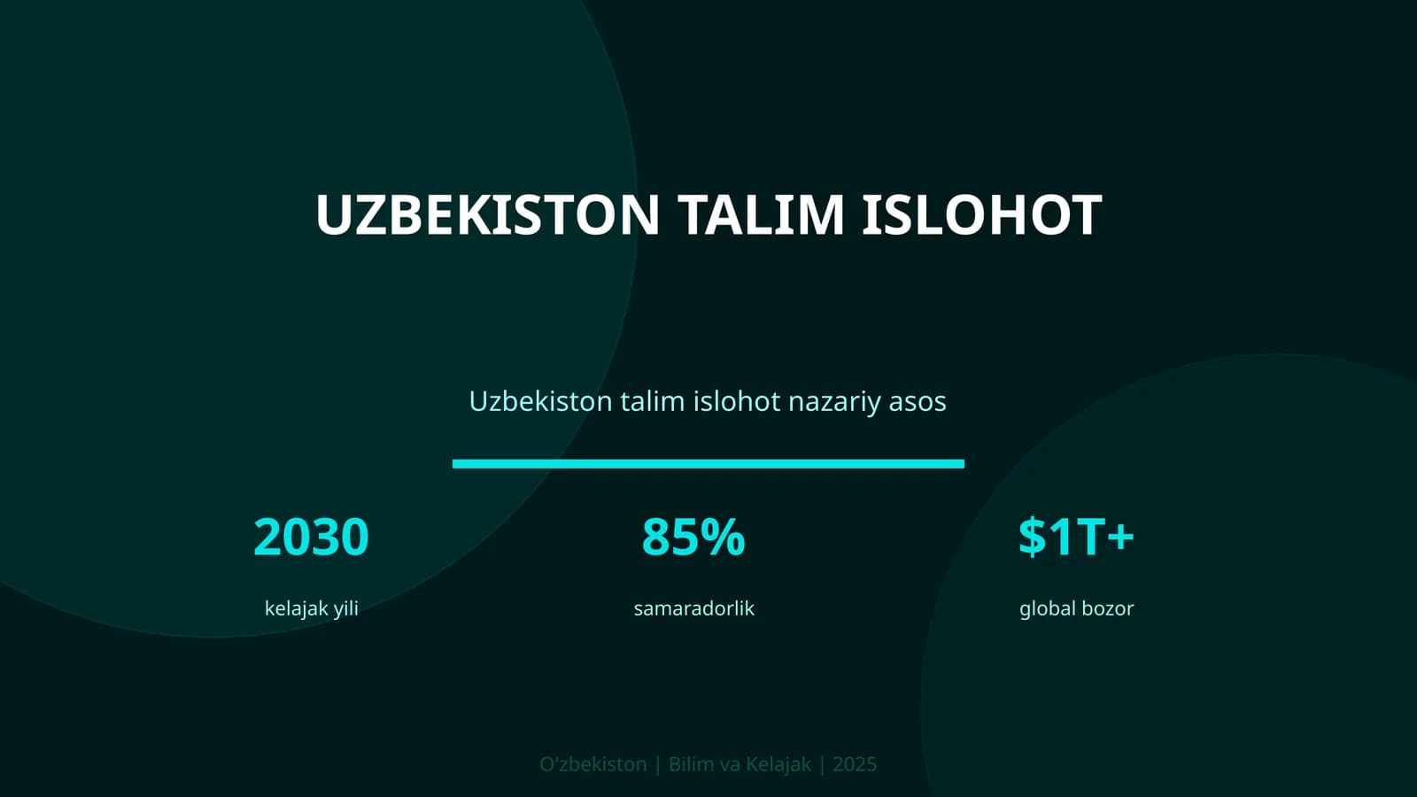 Uzbekiston talim islohot