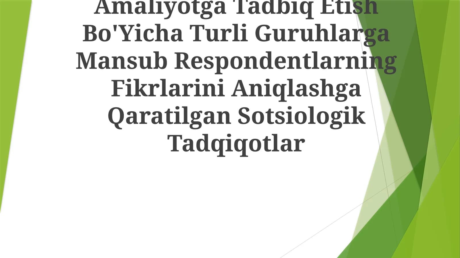 Integratsiyalshgan Ta'Limni Amaliyotga Tadbiq Etish Bo'Yicha Turli Guruhlarga Mansub Respondentlarning Fikrlarini Aniqlashga Qaratilgan Sotsiologik Tadqiqotlar