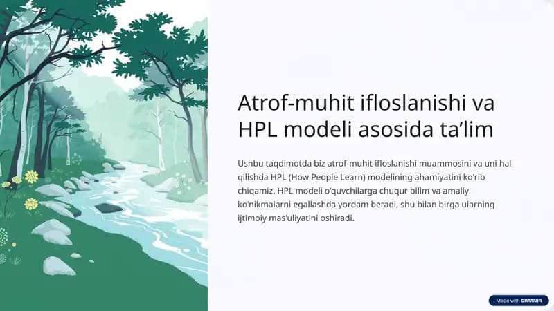 Atrof-muhit ifloslanishi va HPL modeli asosida ta’lim