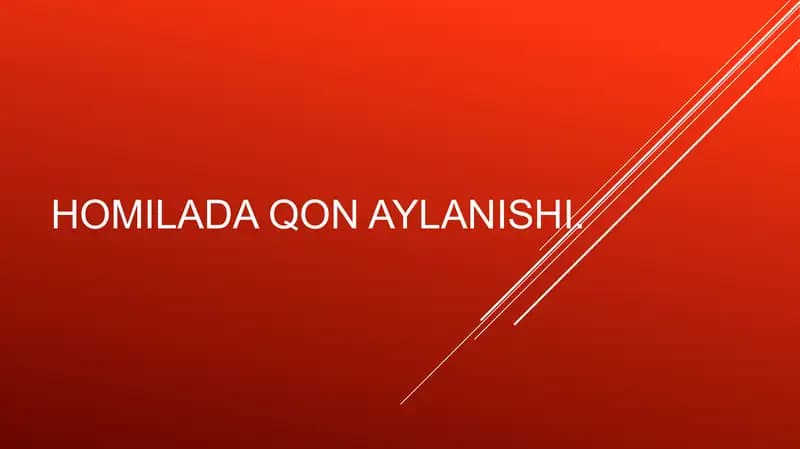 Homilada qon aylanishi