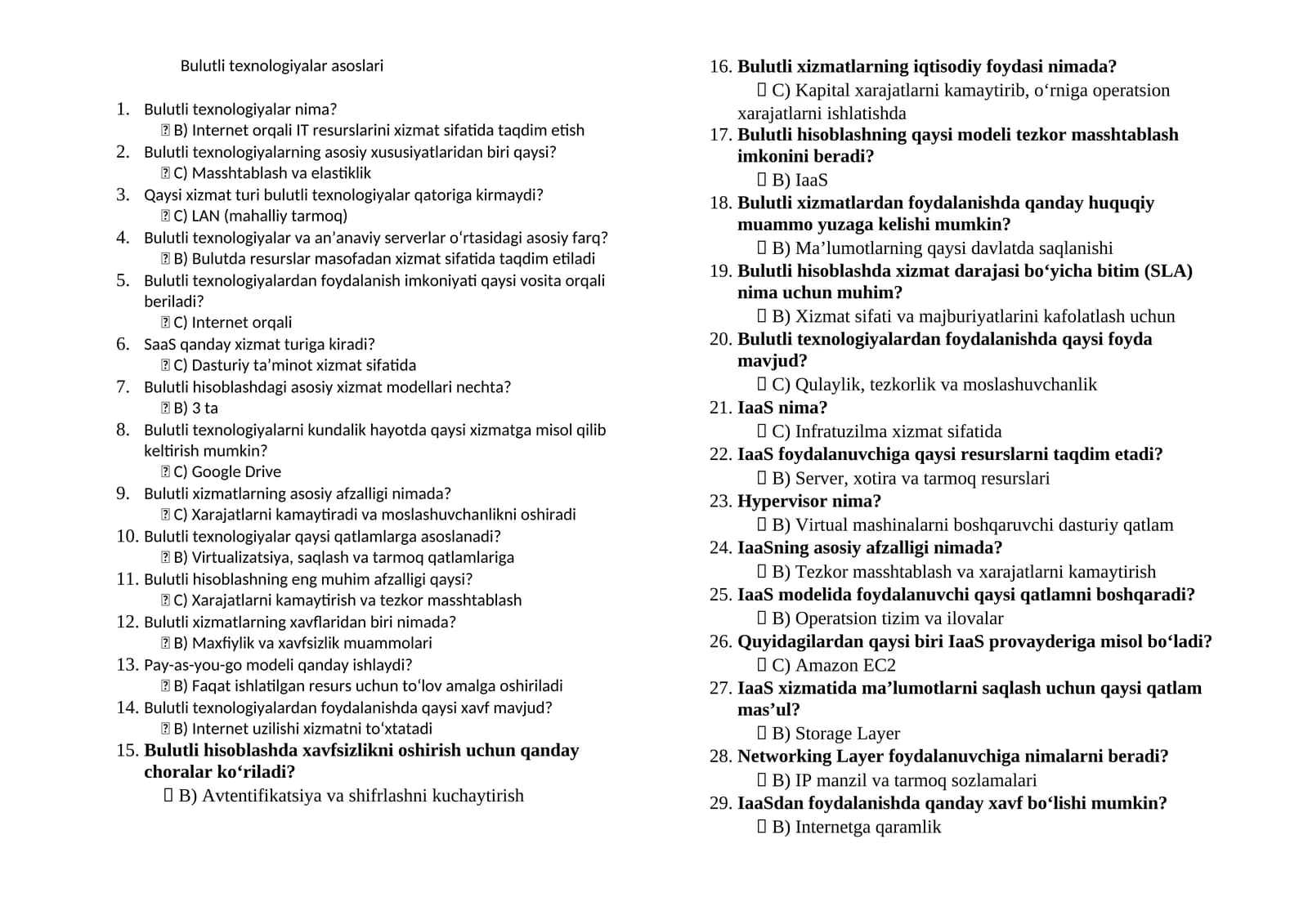 Bulutli texnologiyalar asoslari