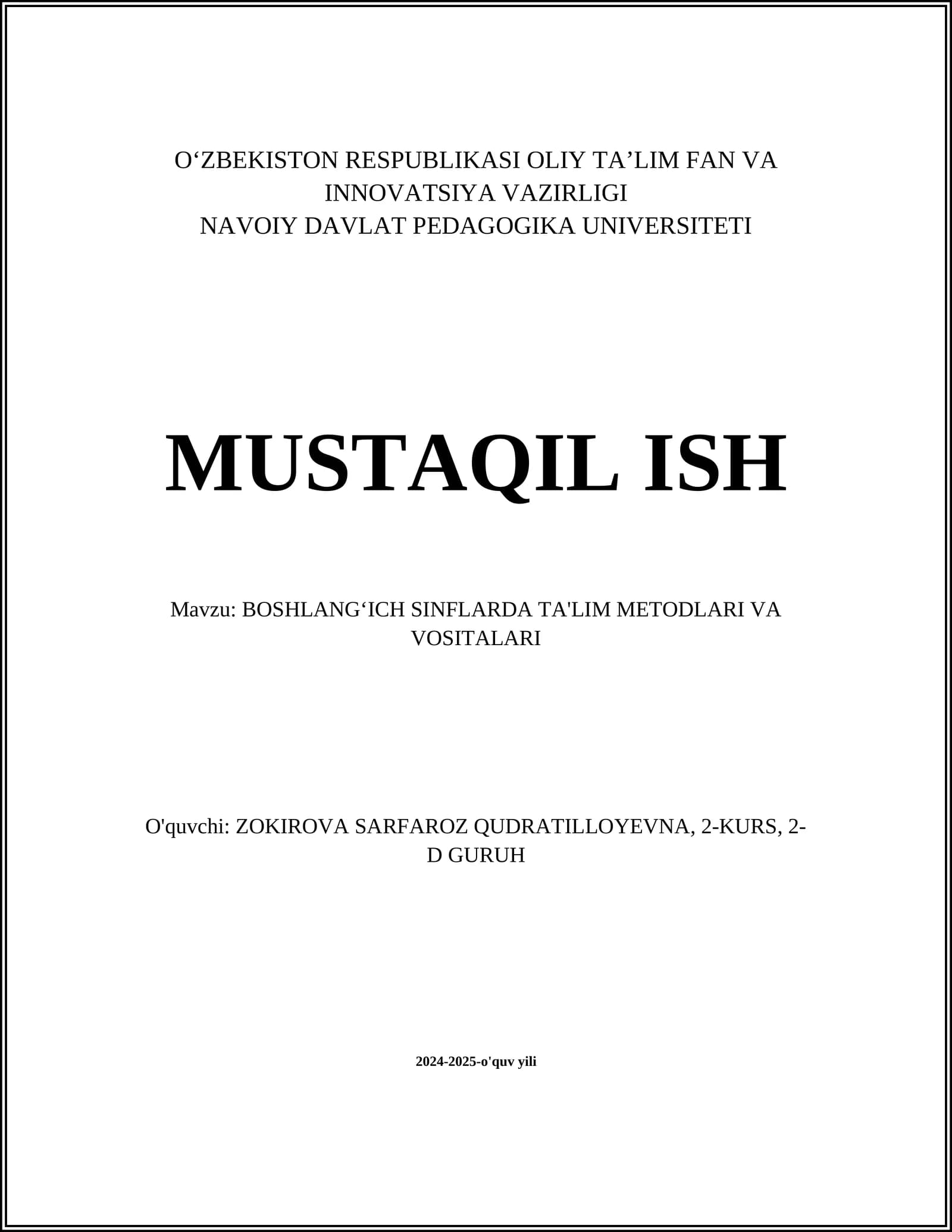 Interfaol o‘quv metodlari