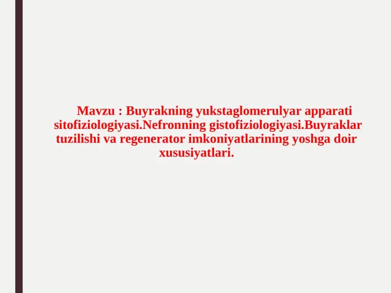 Nefron gistologiyasi