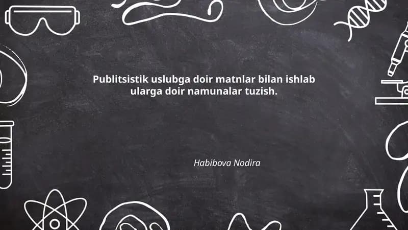 Publitsistik uslub bilan ishlab namunalar