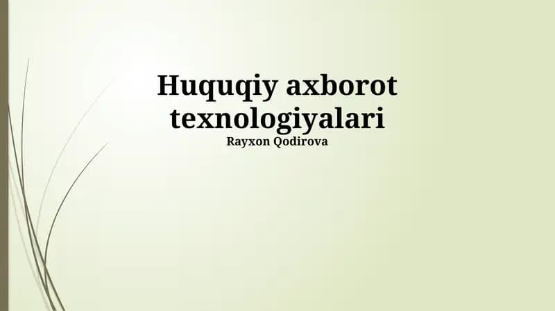 Huquqiy axborot texnologiyalari