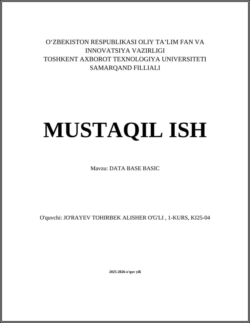 DATA BASE BASIC
