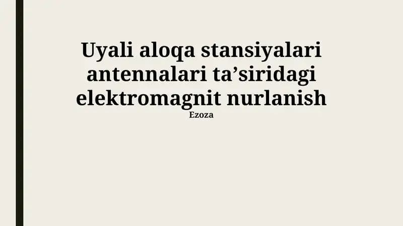 Mobil Aloqa Stansiyasi Antennalari
