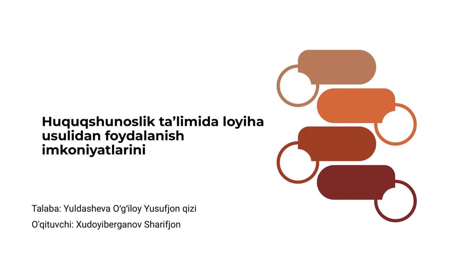 Huquqshunoslik ta’limida loyiha usulidan foydalanish imkoniyatlarini