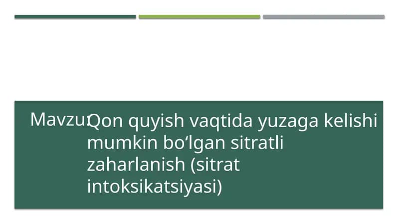 Sitratli zaharlanish