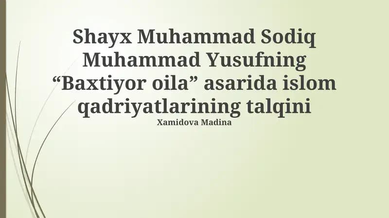 Farzand tarbiyasi va Islom ta'limi