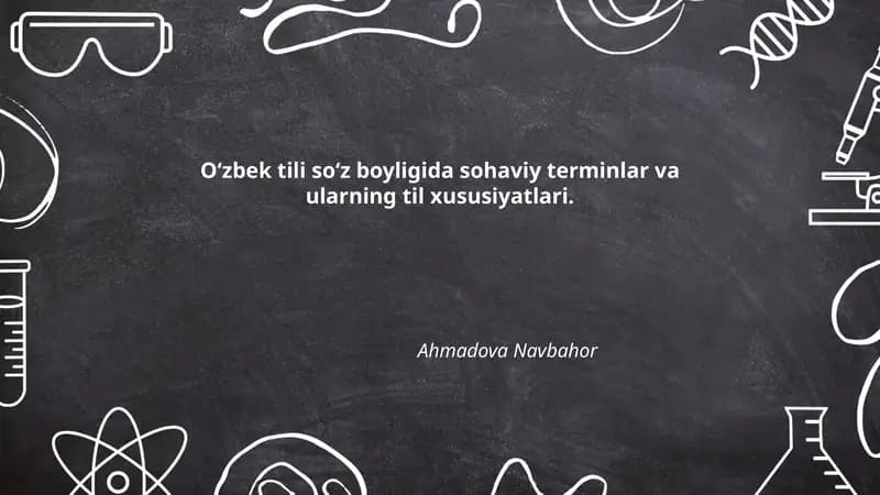 Sohaviy terminlar va ularning til xususiyatlari