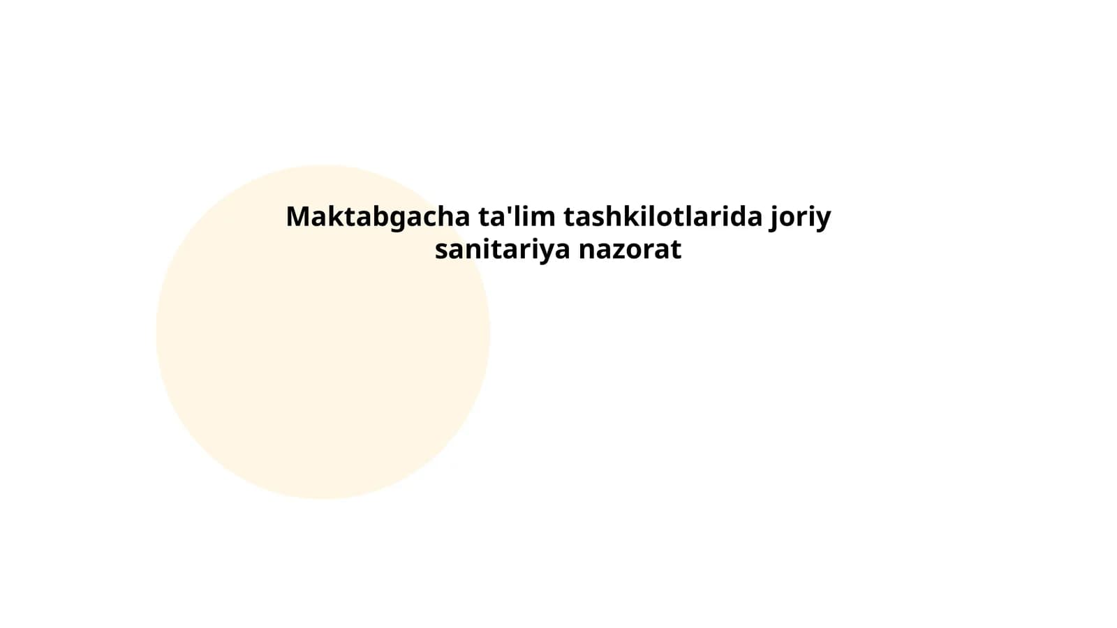Maktabgacha ta'lim tashkilotlarida joriy sanitariya nazorat