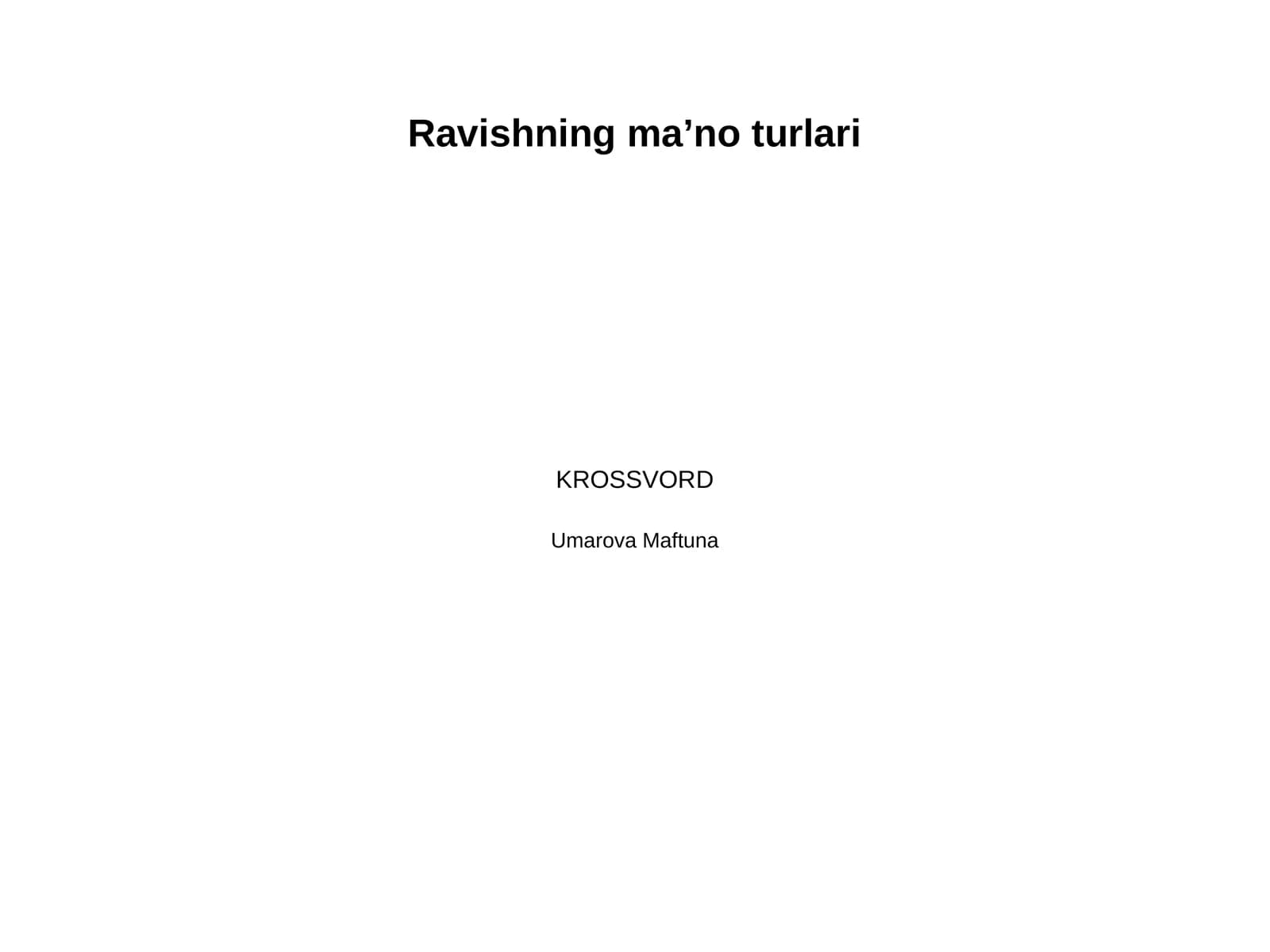 Ravishning maʼno turlari