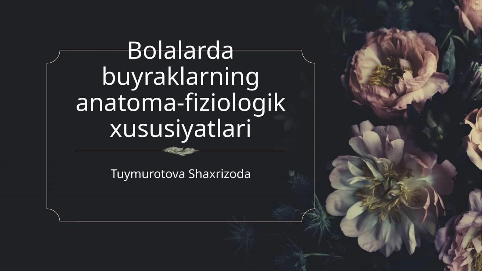 Bolalarda buyrak anatoma fiziologik xususiyatlari