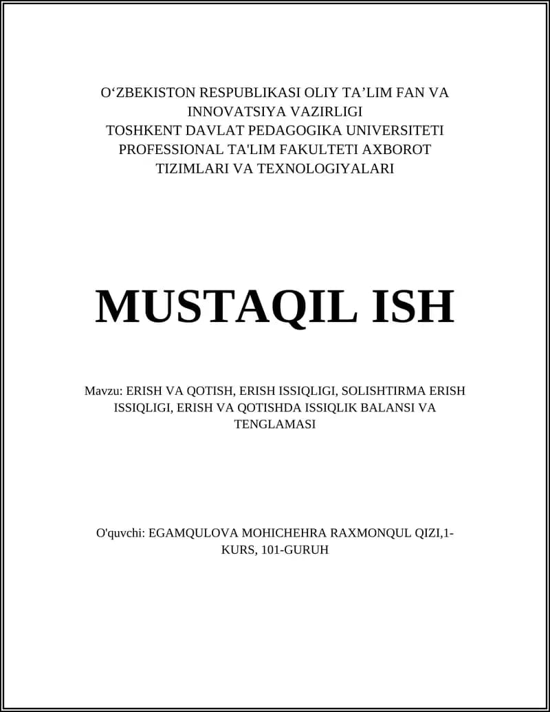 ERISH VA QOTISH