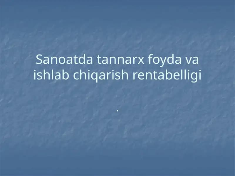 Kiymat va tannarx nazariyasi