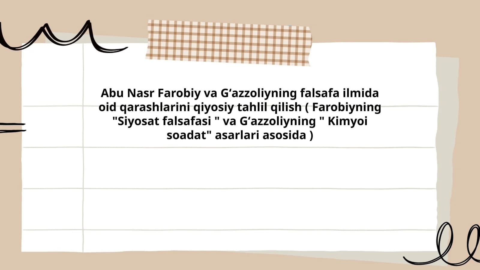 Abu Nasr Farobiy va Gʻazzoliyning falsafa ilmida oid qarashlarini qiyosiy tahlil qilish