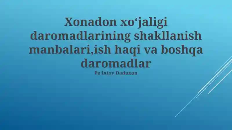 Daromadlarning taqsimlanishi