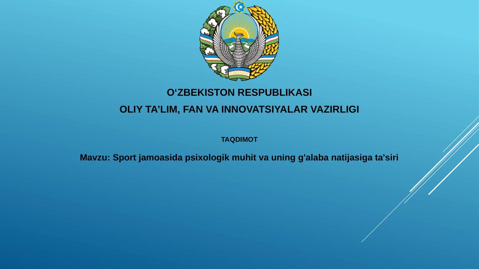 Sport jamoasida psixologik muhitning g'alabaga natijasiga ta'siri