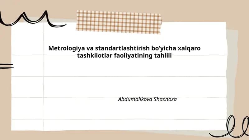 Metrologiya va standartlashtirish bo‘yicha xalqaro tashkilotlar faoliyatining tahlili