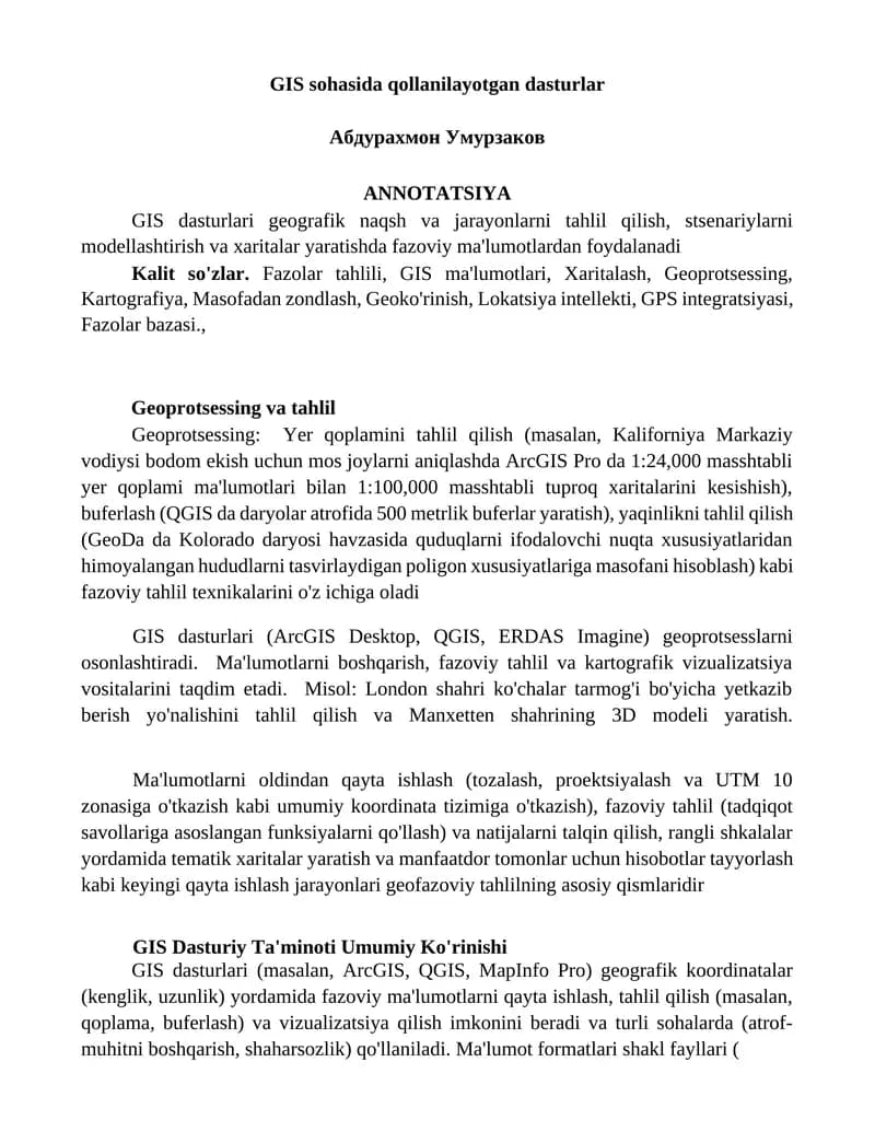 GIS dasturlari