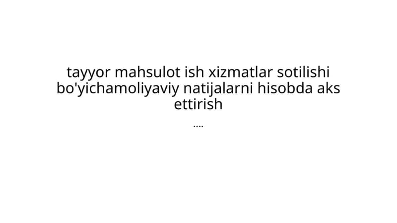 Moliyaviy natijalar hisoblanishi