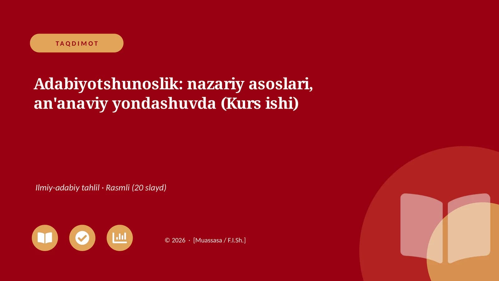 Adabiyotshunoslik: nazariy asoslari, an'anaviy yondashuvda (Kurs ishi)