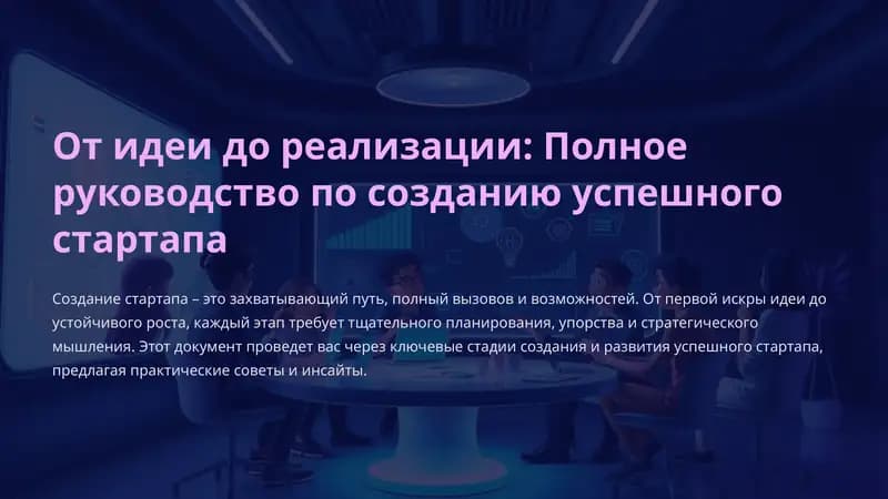 От идеи до реализации: Полное руководство по созданию успешного стартапа
