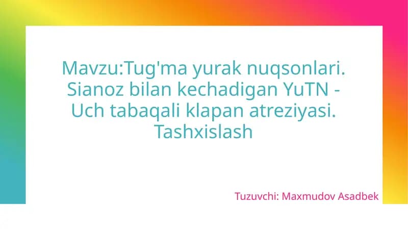 Tug'ma yurak nuqsonlari