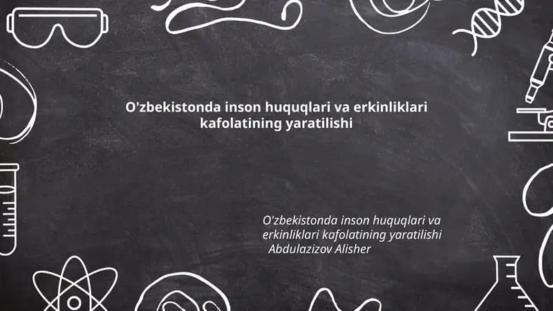 O'zbekistonda inson huquqlari va erkinliklari kafolatining yaratilishi