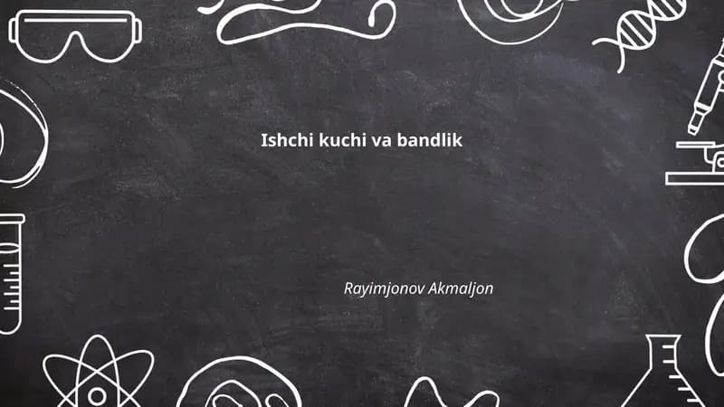 Mehnat bozori va bandlik darajasi