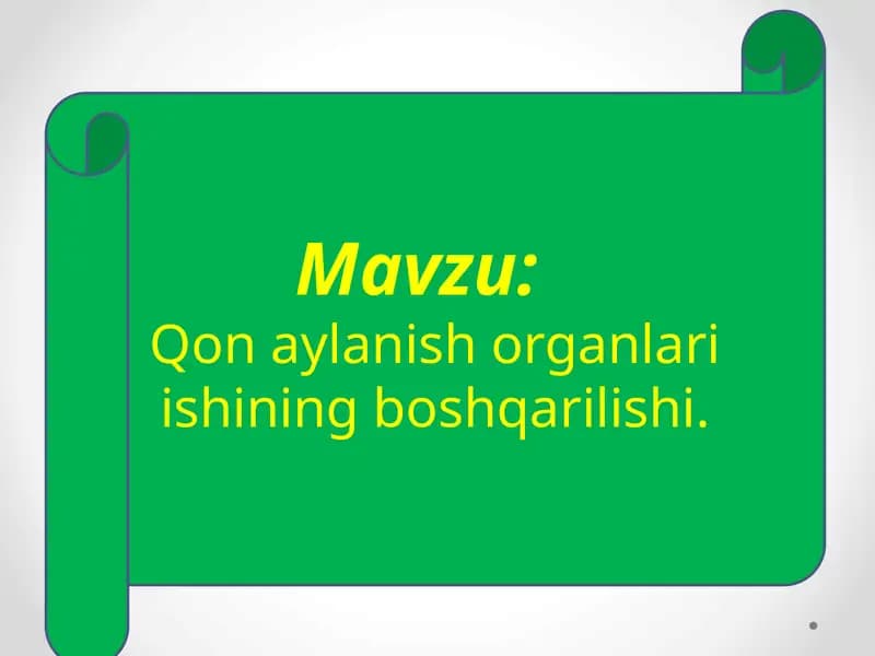 Qon aylanish organlari ishining boshqarilishi