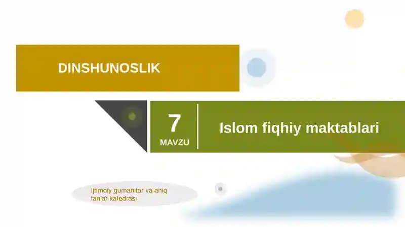 islomiy fiqhiy maktablar