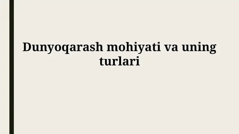 Dunyoqarash mohiyati vauningturlari
