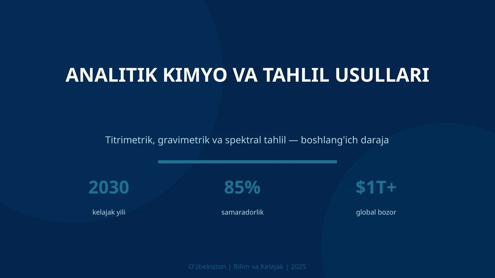 ANALITIK KIMYO VA TAHLIL USULLARI