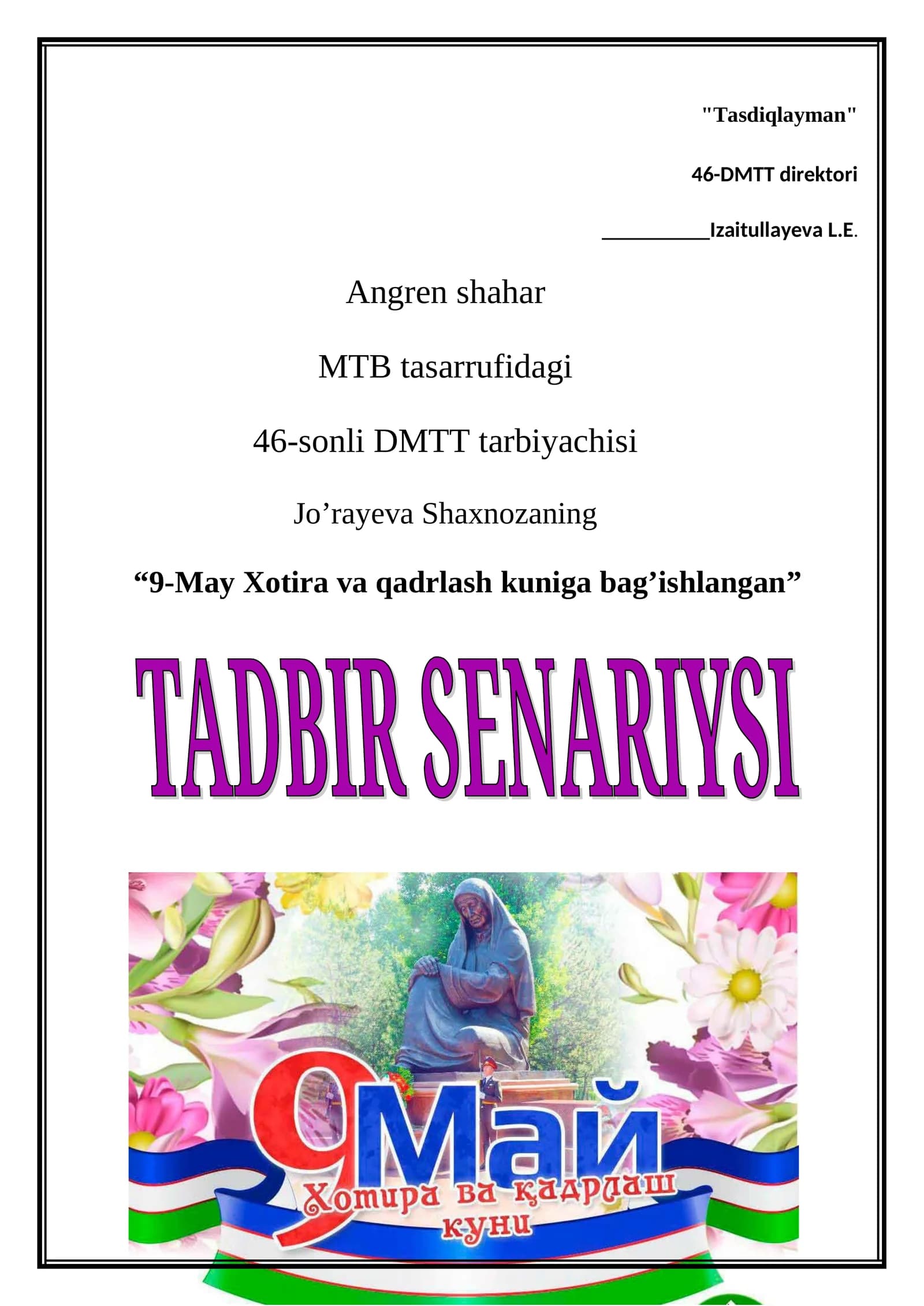 9-May Xotira va qadrlash