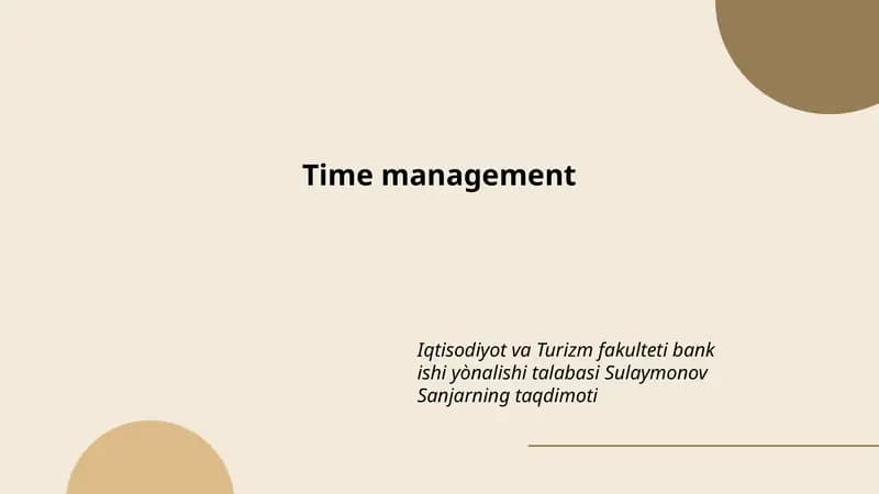 Time management