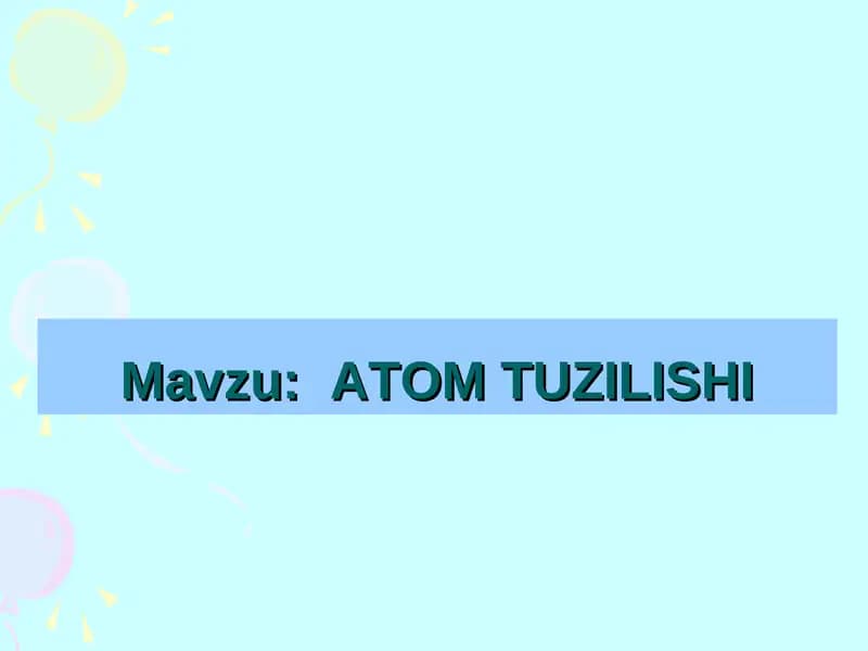 Atom Tuzilishi