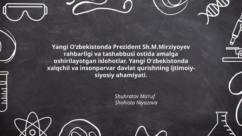 Yangi O‘zbekistonda Prezident Sh.M.Mirziyoyev rahbarligi
