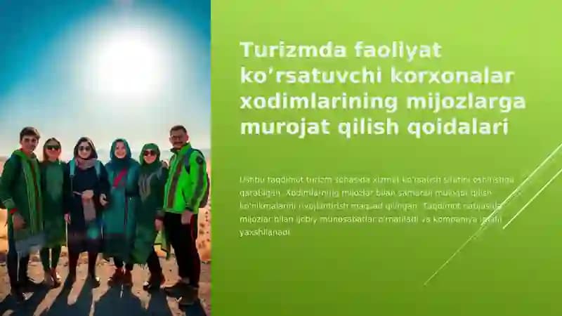 Turizmda faoliyat ko’rsatuvchi korxonalar xodimlarining mijozlarga murojat qilish qoidalari