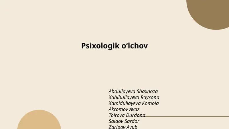 Psixologik o‘lchov
