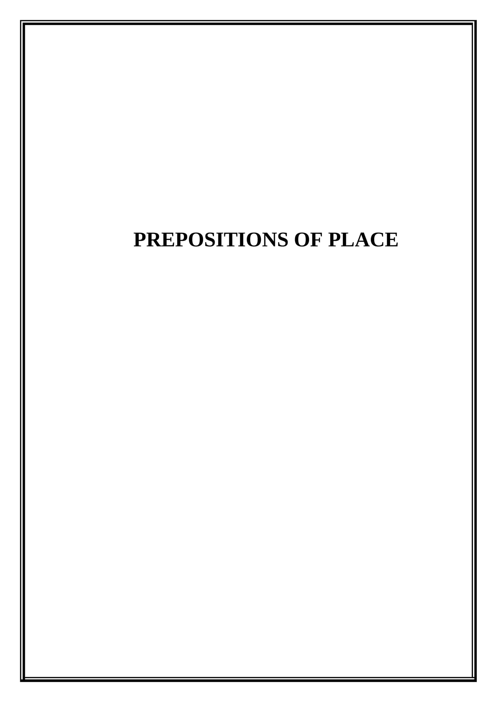 Prepositions of place