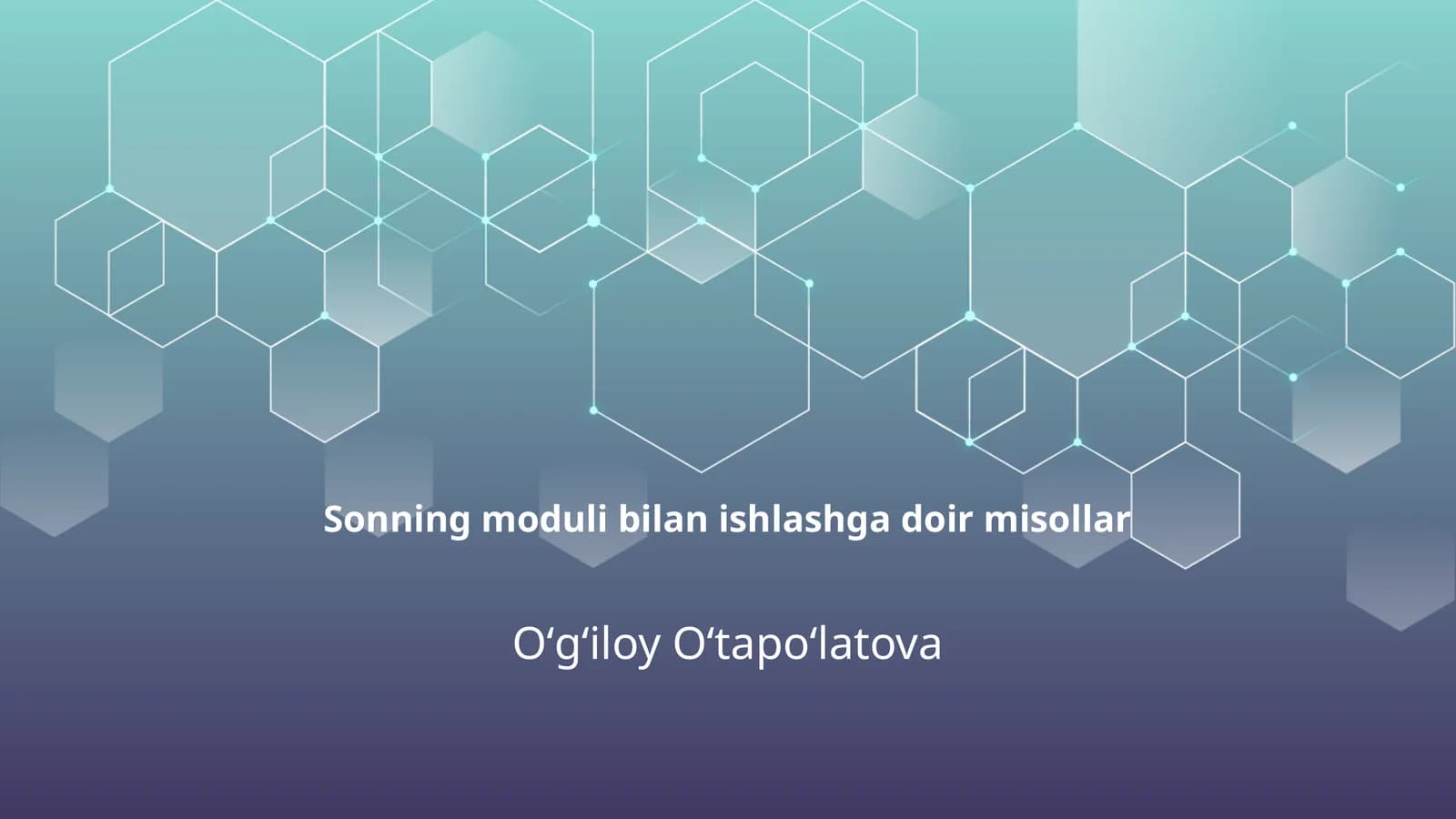 Sonning moduli bilan ishlashga doir misollar