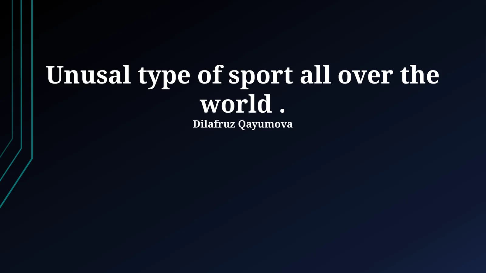 Beyond the Baseline: Defining and Exploring Unusual Sports