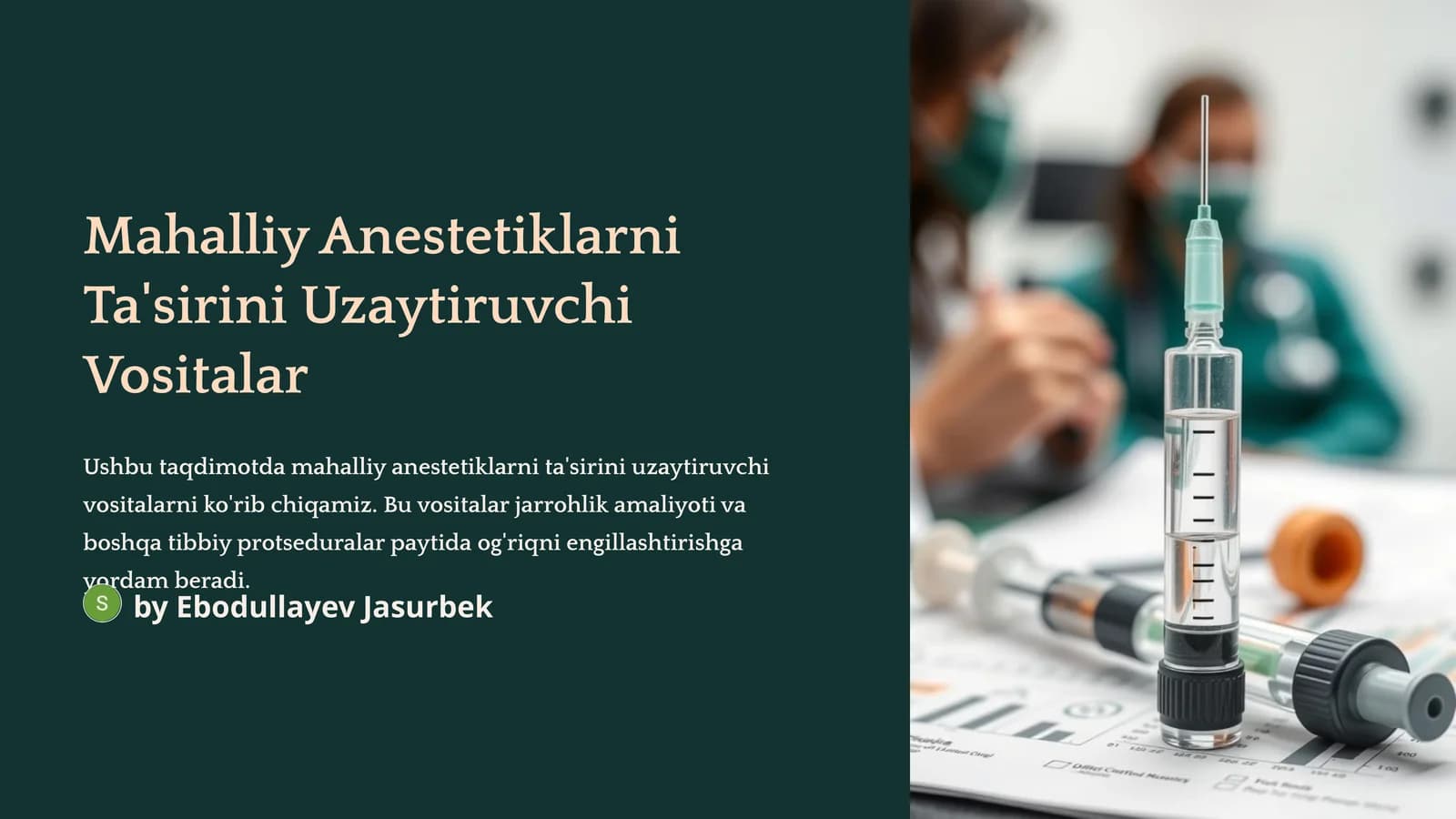 Mahalliy Anestetiklarni Ta'sirini Uzaytiruvchi Vositalar