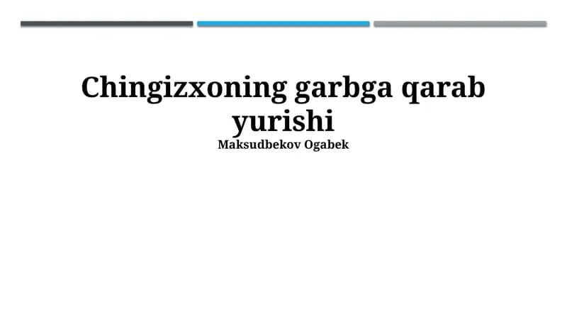 Chingizxoning garbga qarab yurishi