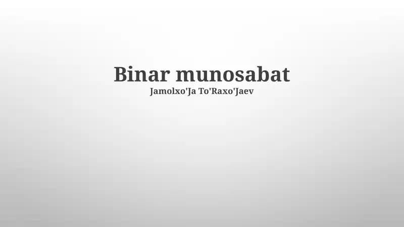 Ikki tomonlama munosabatlar