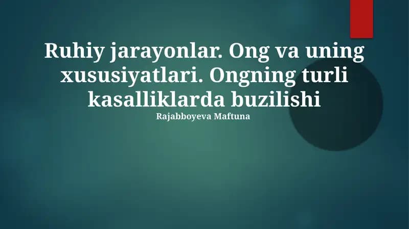 Ruhiy jarayonlar