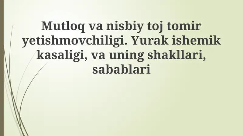 Mutlaq koronar yetishmovchilik